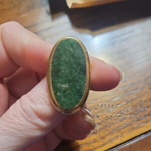 Catamore Vintage 20/12 KGF Jade Glass Brooch
